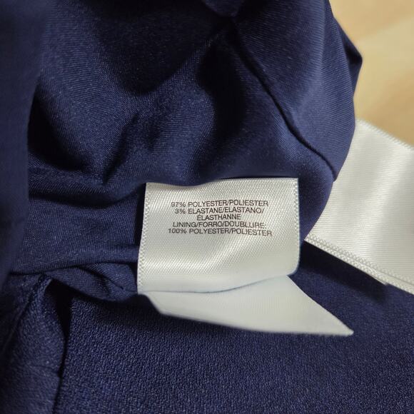 Kasper Petite Notched-Neck Sheath Dress Career Business Navy Blue NWT Size 12P - Picture 9 of 10